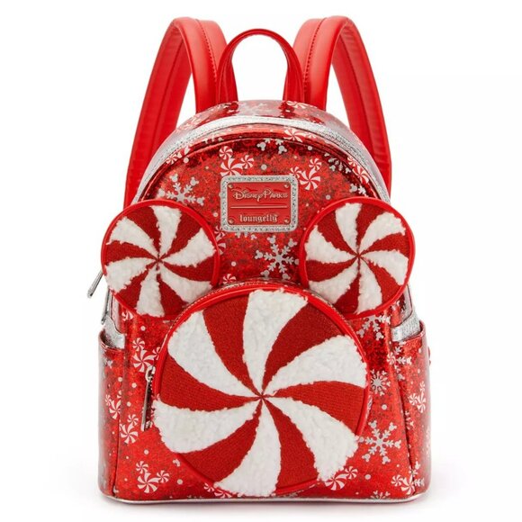 Loungefly Handbags - Loungefly Disney Mickey Mouse Peppermint Swirl Mini Backpack NWT​​